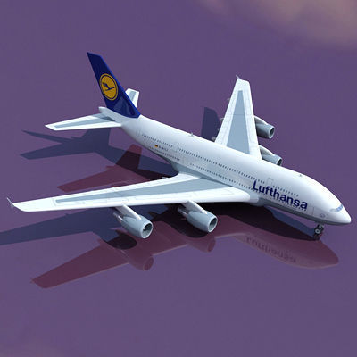 6 A380 Airline Textures 3D model_6