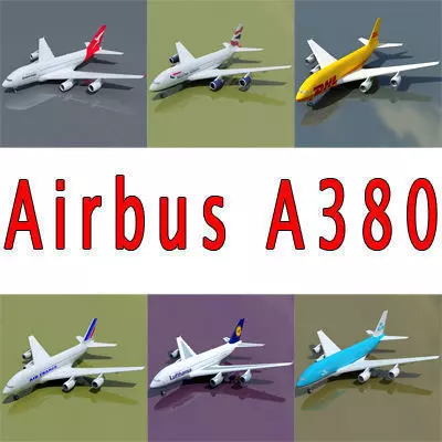 6 A380 Airline Textures 3D model_0