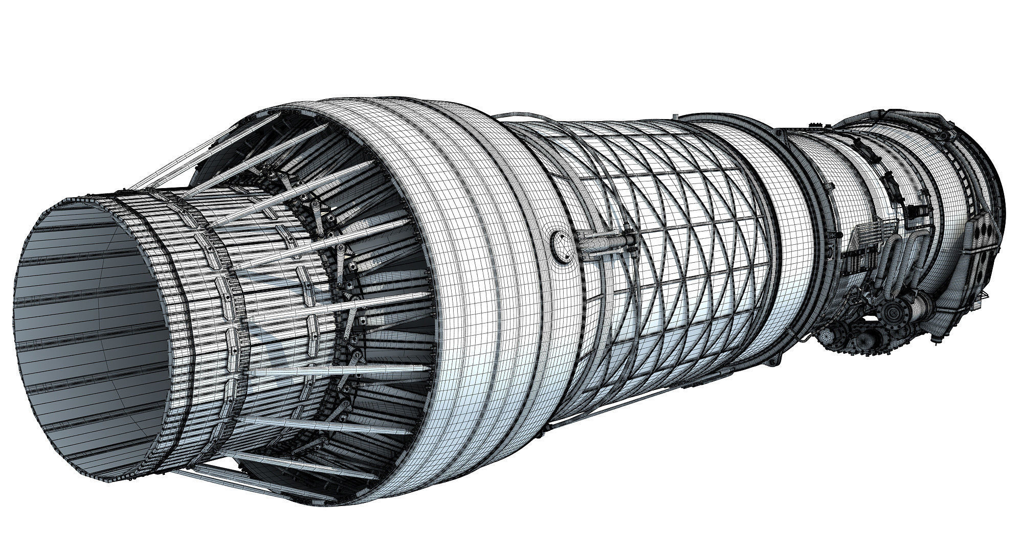 Military Afterburning Engine 3D model_16