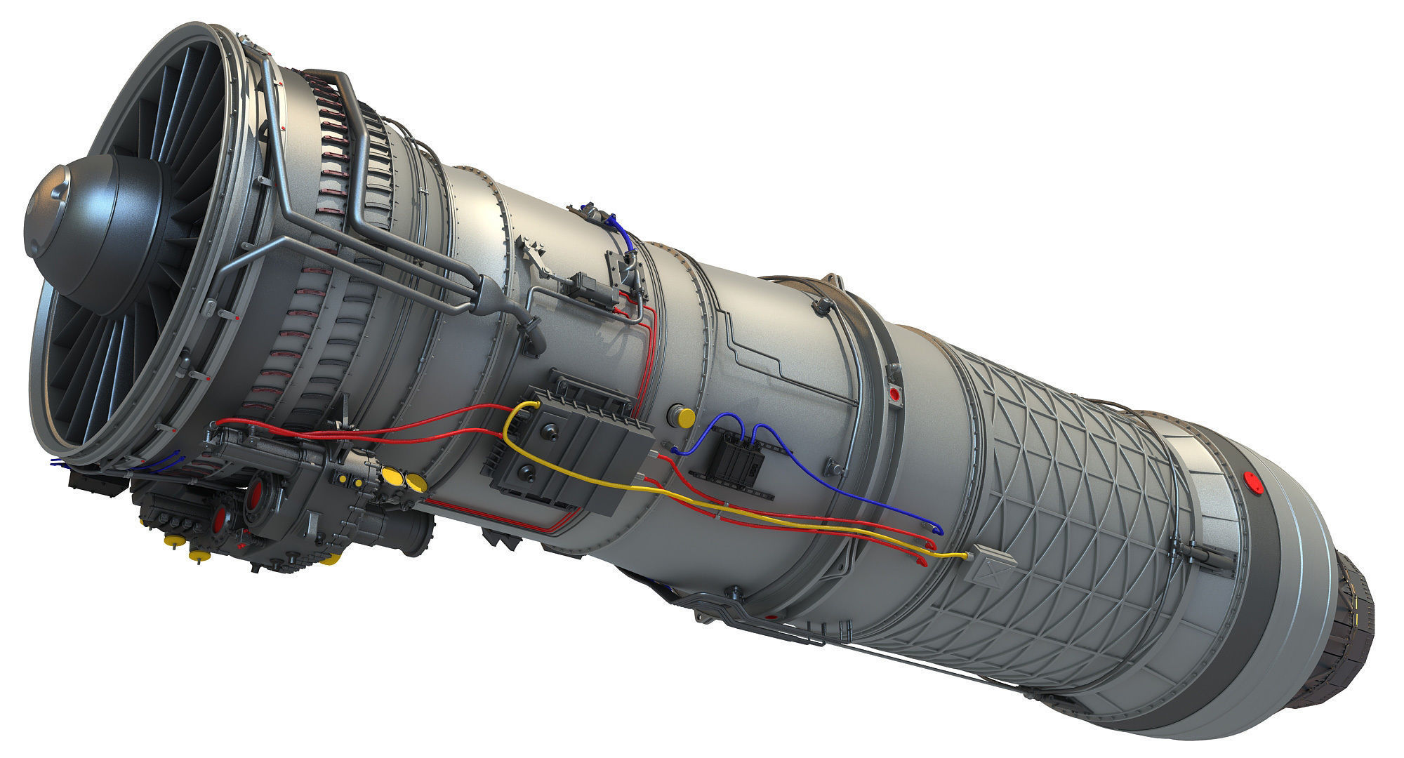 Military Afterburning Engine 3D model_1