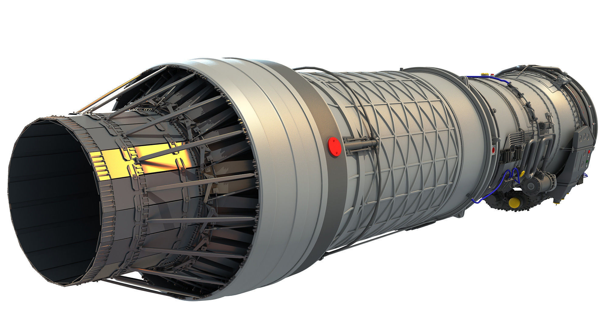 Military Afterburning Engine 3D model_8