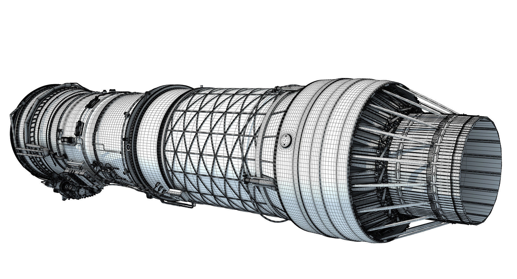 Military Afterburning Engine 3D model_17