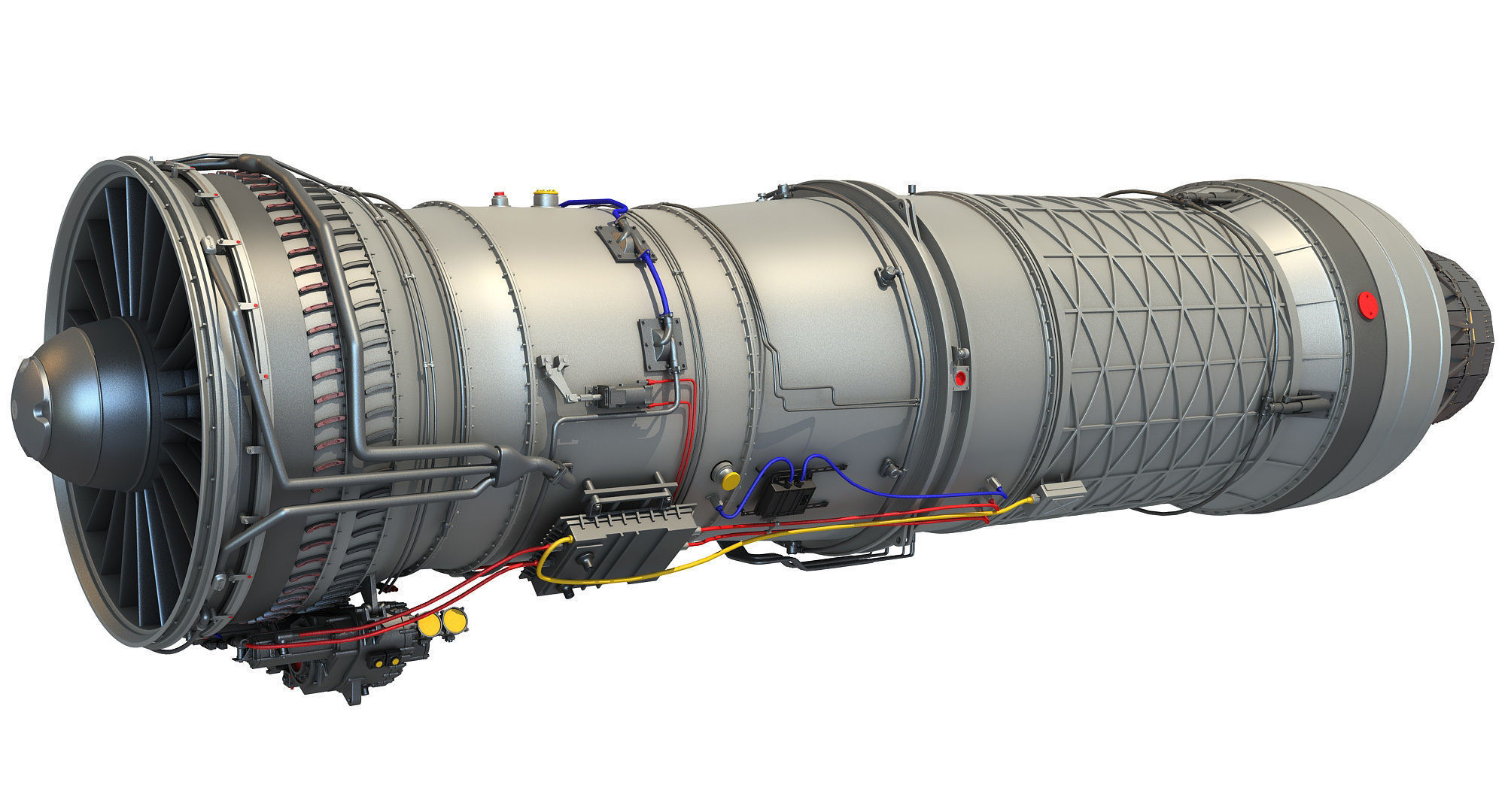Military Afterburning Engine 3D model_7