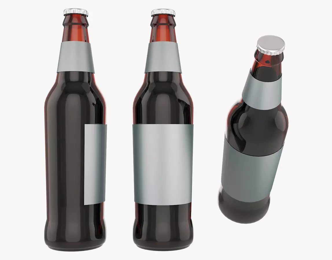 Standart beer bottle 3D model_0