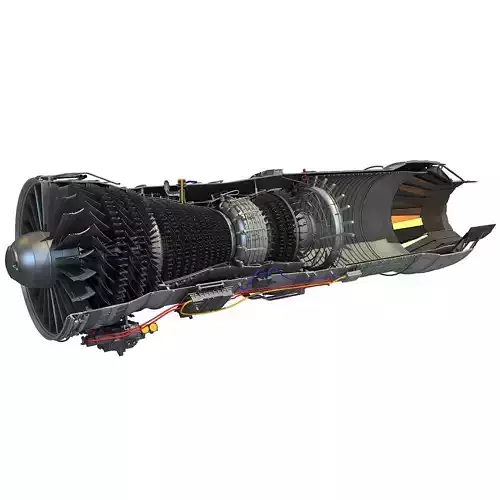 Turbofan Aircraft Engine Cutaway 3D model