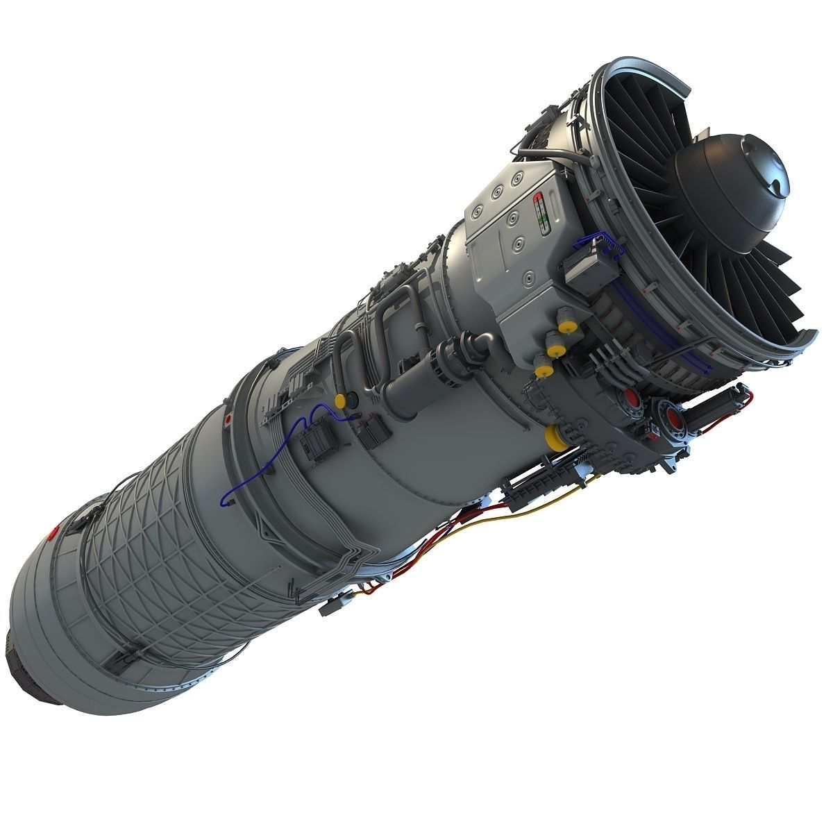 Turbofan Aircraft Engine Cutaway 3D model_17