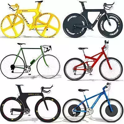 6 Textured Bicycles
