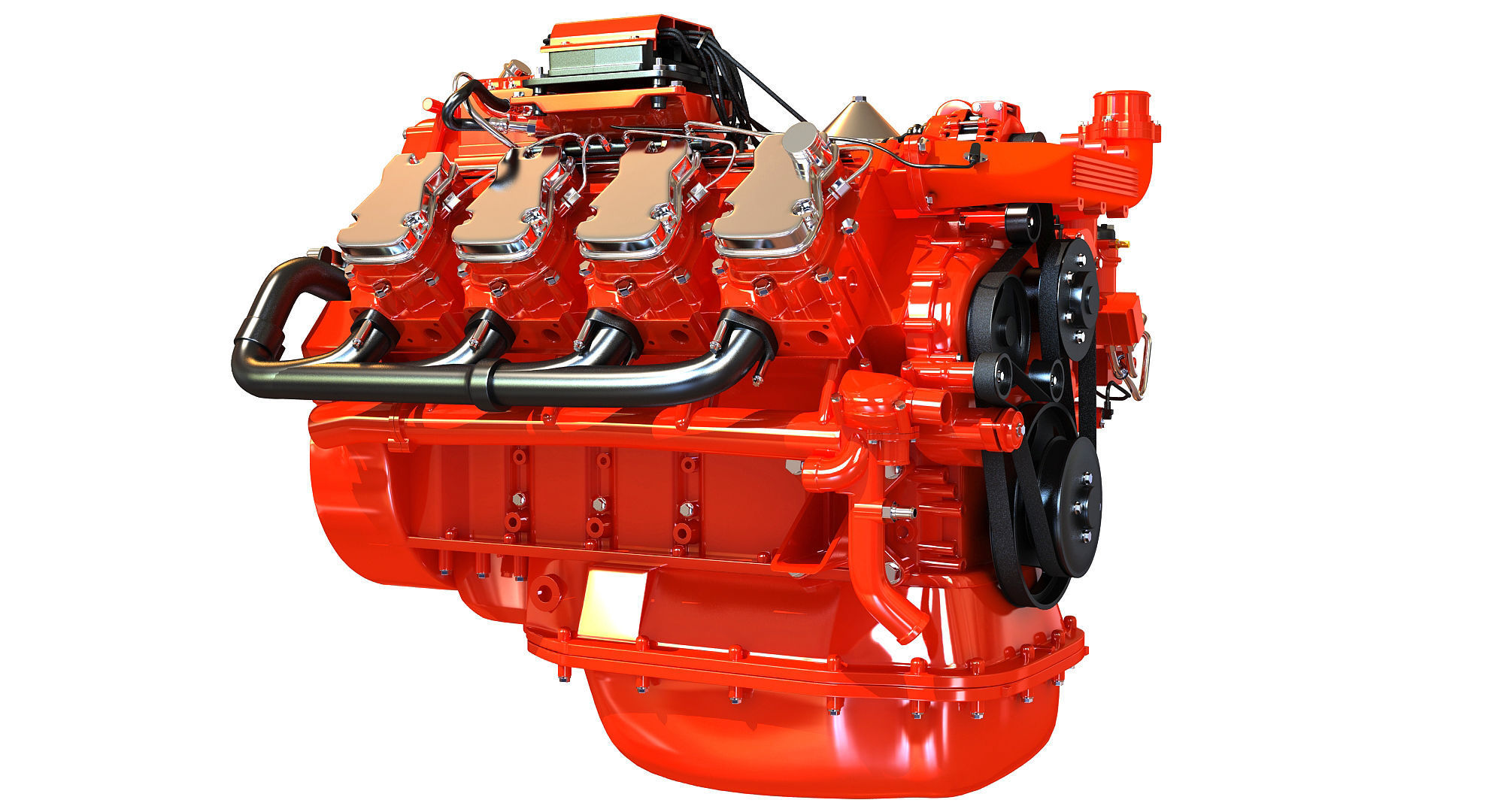 Diesel Engine of 8 Cylinder Power Generation  3D model_3