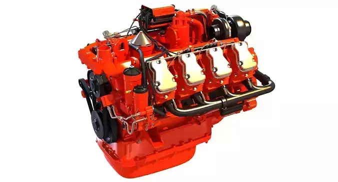 Diesel Engine of 8 Cylinder Power Generation  3D model