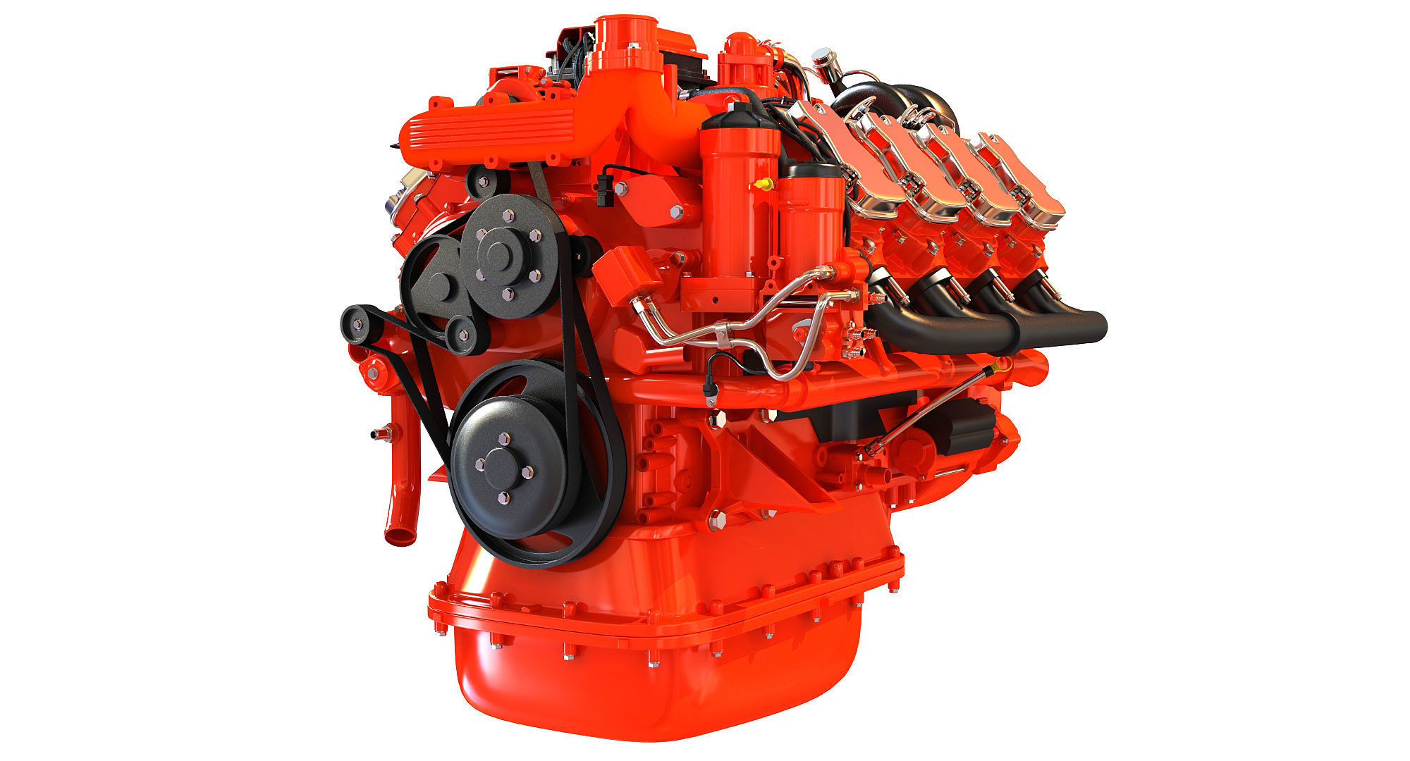 Diesel Engine of 8 Cylinder Power Generation  3D model_1