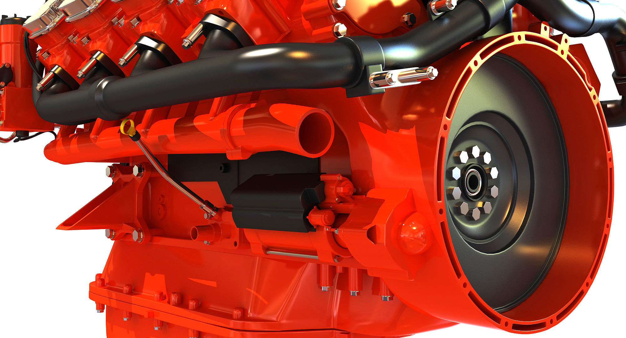 Diesel Engine of 8 Cylinder Power Generation  3D model_17