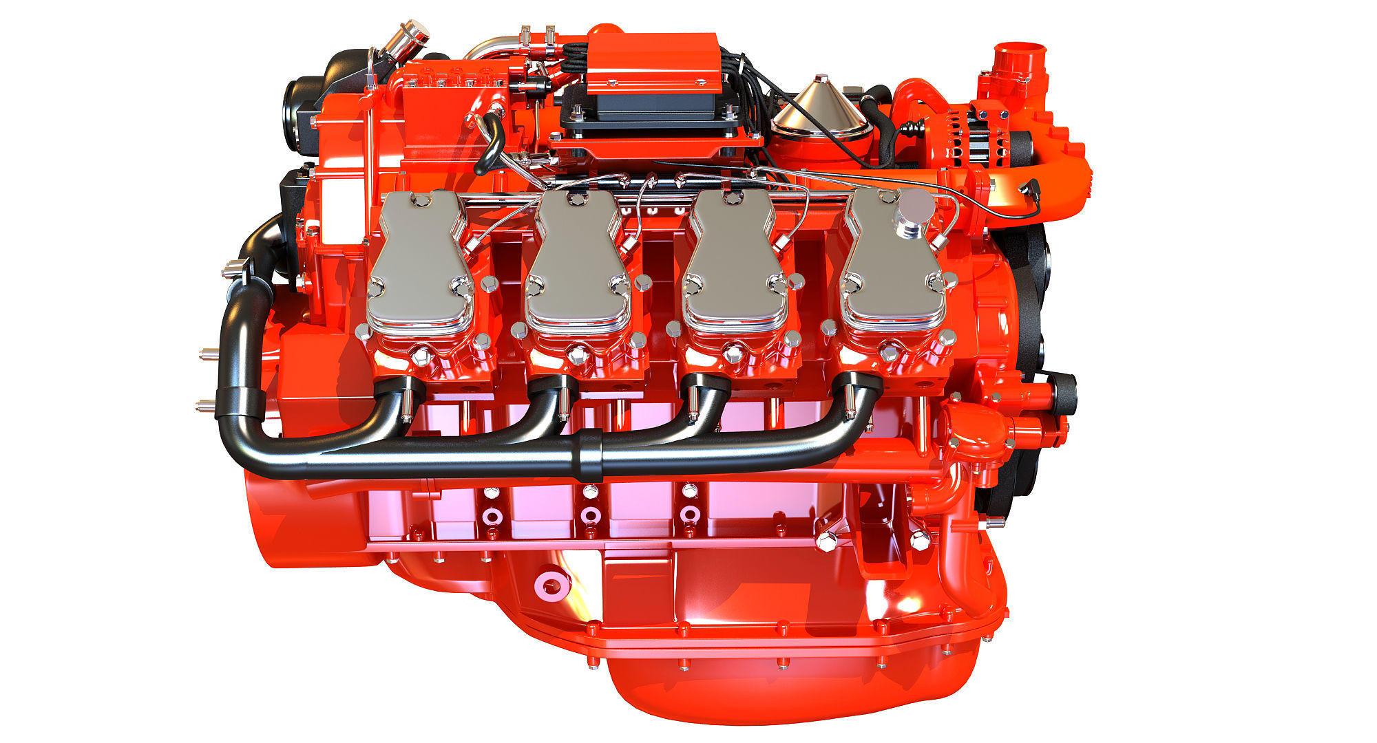 Diesel Engine of 8 Cylinder Power Generation  3D model_4