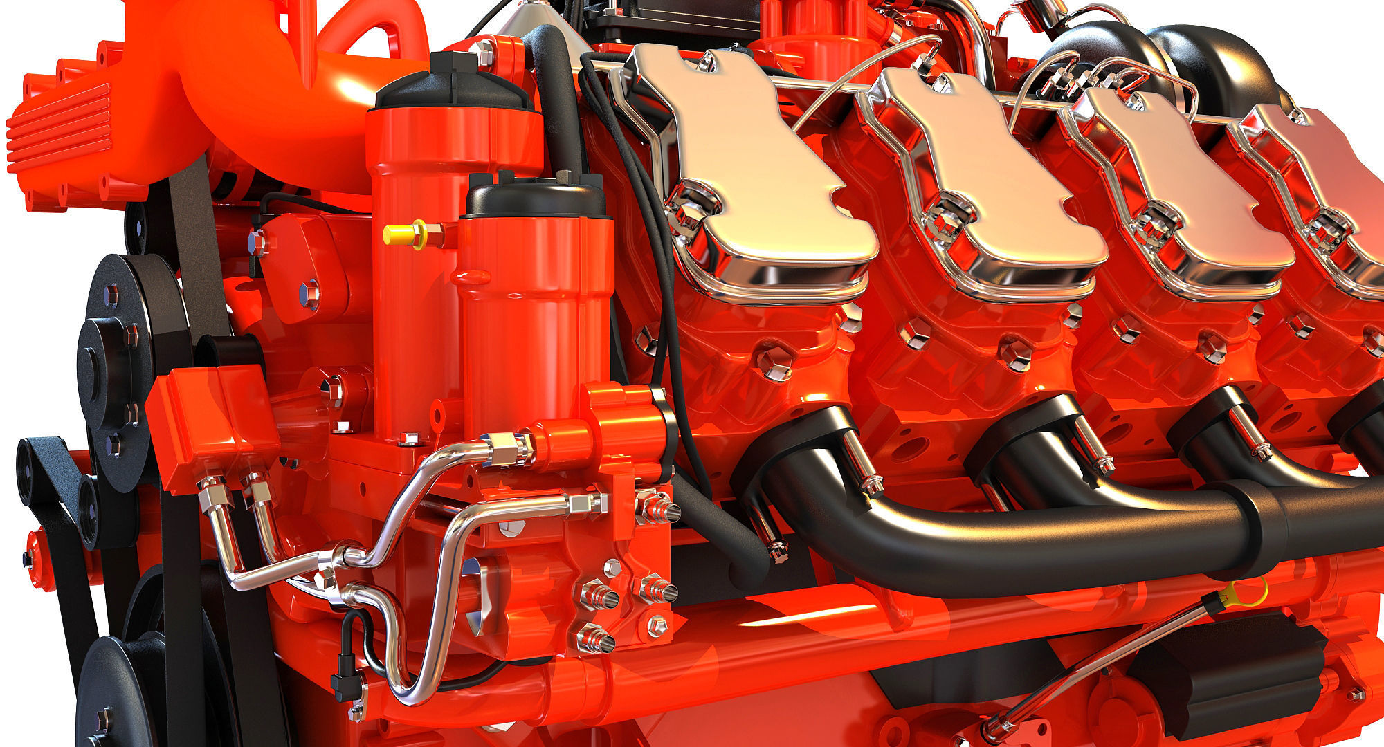 Diesel Engine of 8 Cylinder Power Generation  3D model_9