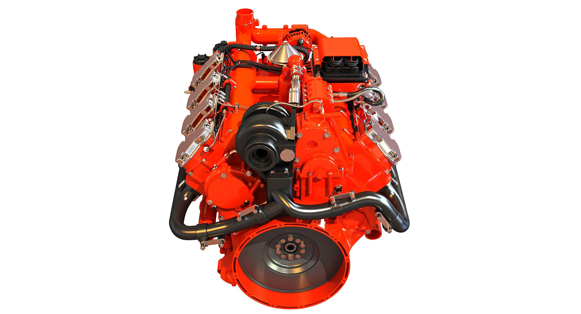Diesel Engine of 8 Cylinder Power Generation  3D model_2