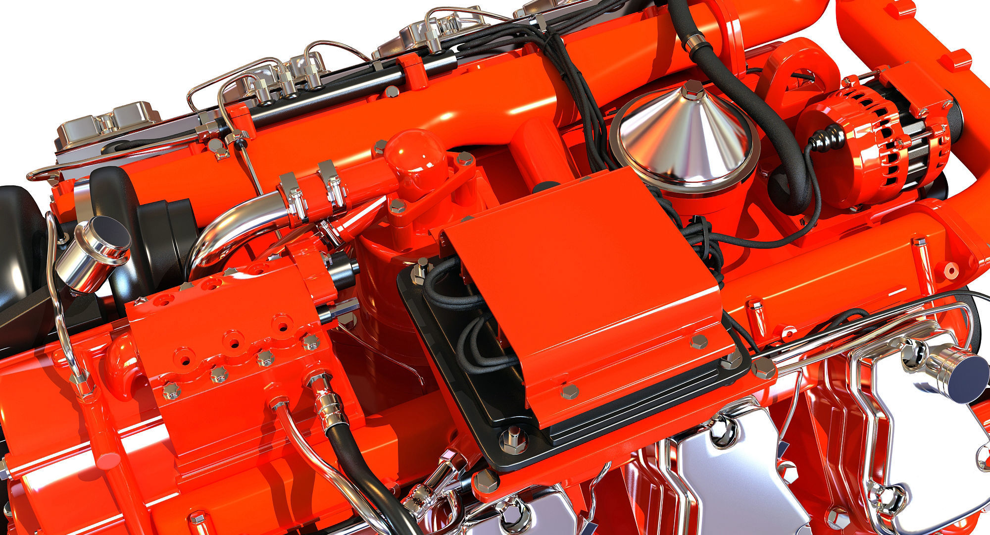 Diesel Engine of 8 Cylinder Power Generation  3D model_11