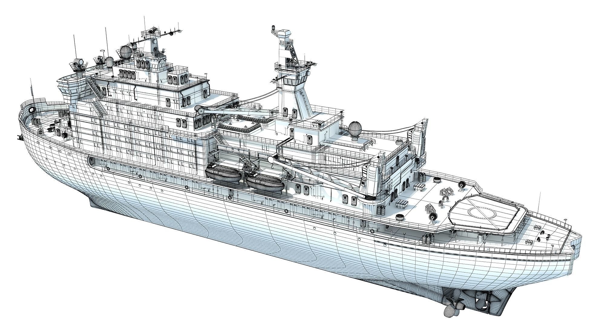 Icebreaker Ship 50 Let Pobedy 3D model_17