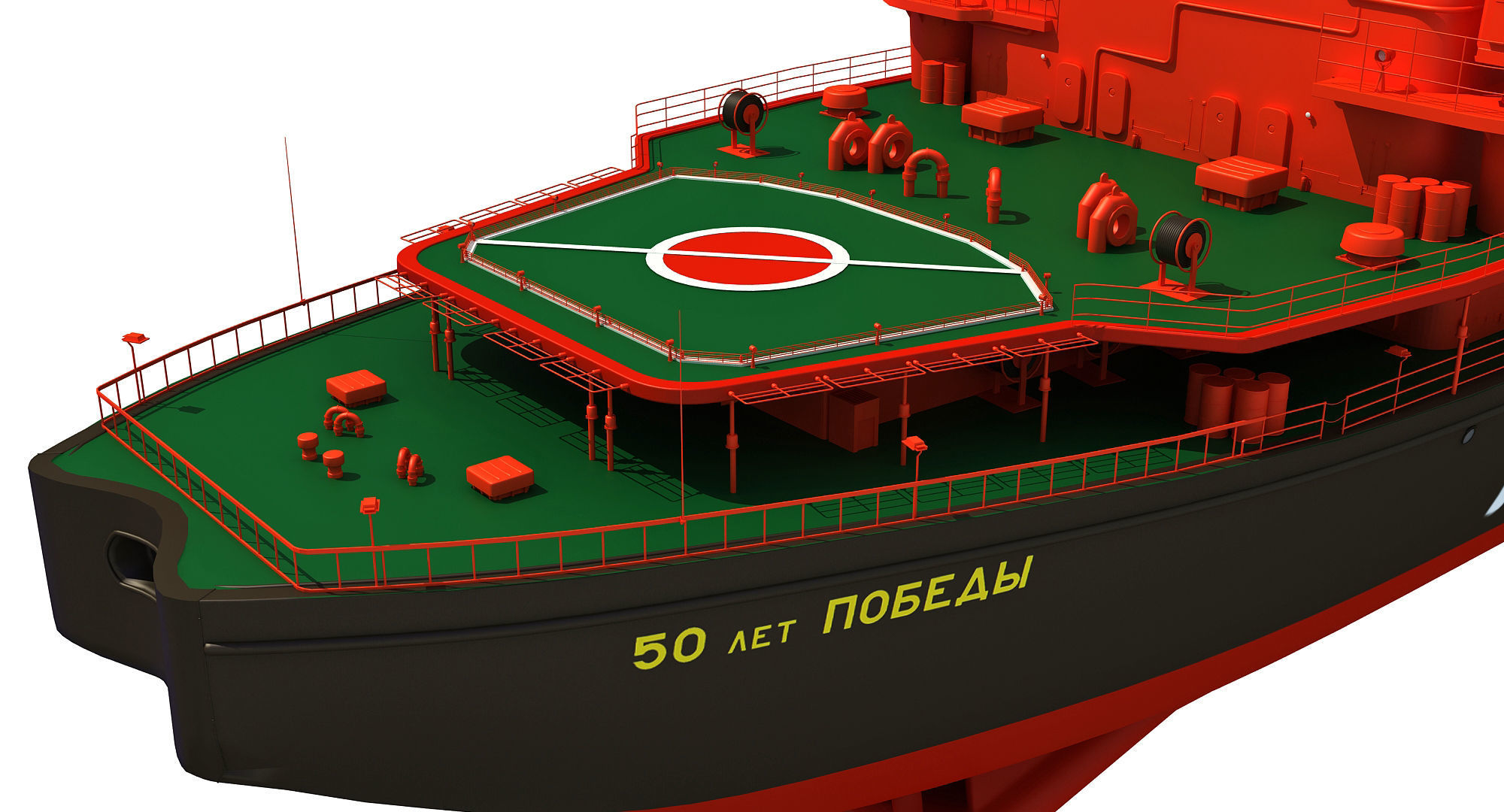 Icebreaker Ship 50 Let Pobedy 3D model_16