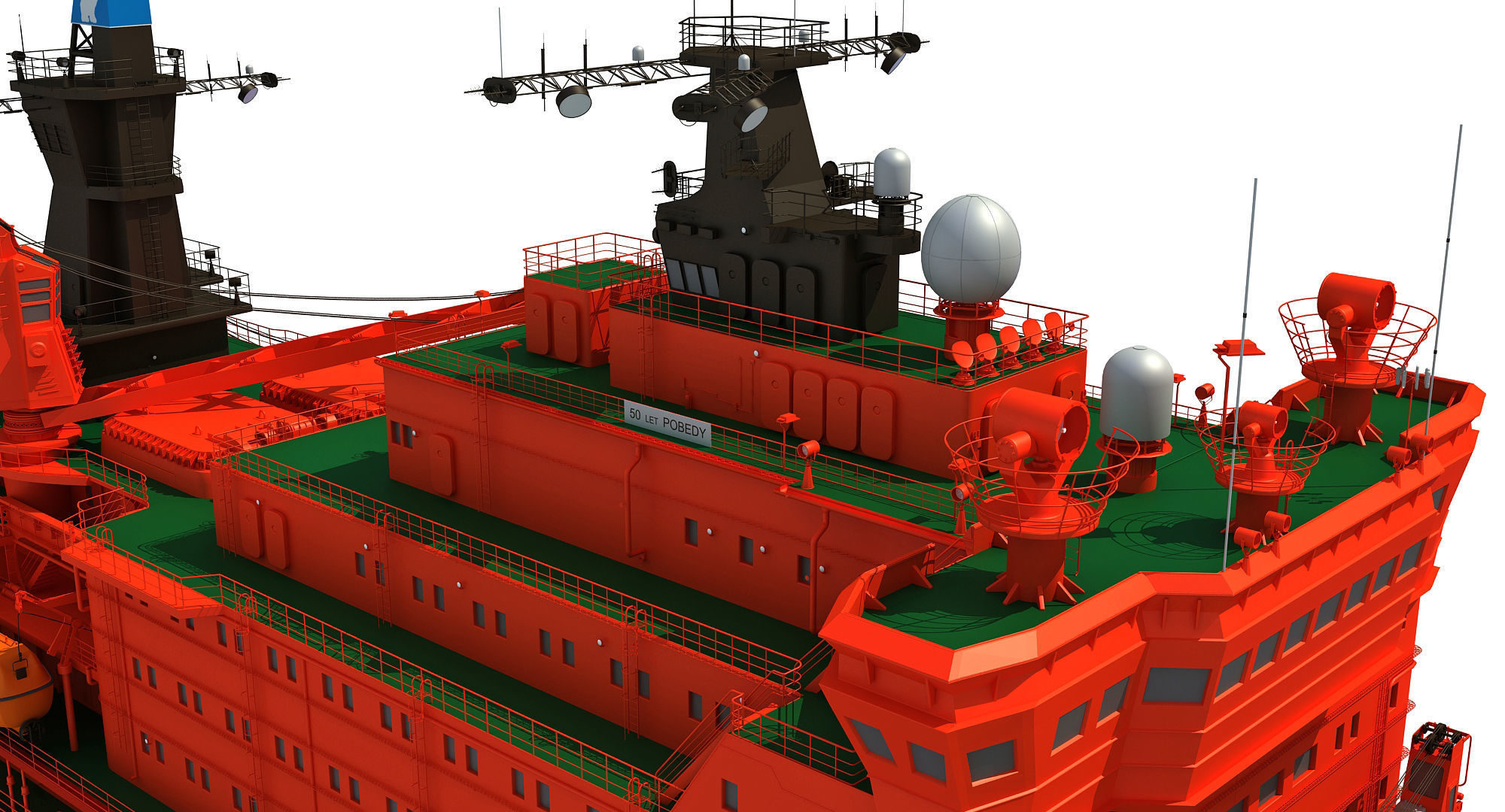 Icebreaker Ship 50 Let Pobedy 3D model_12