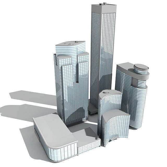 5 Cityscape Buildings 3 3D model_1