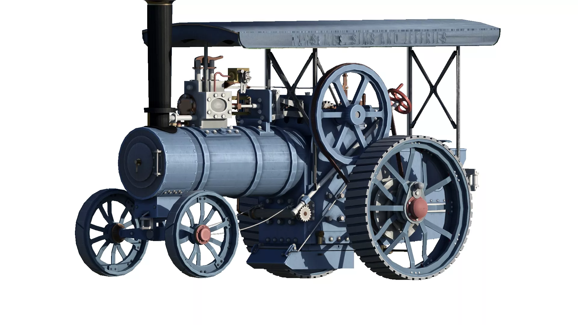 STEAM POWERED TRACTOR EARLY 1900S 3D model