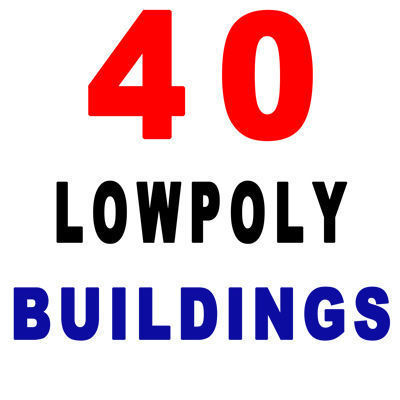 40 Cityscape Buildings Low-poly 3D model