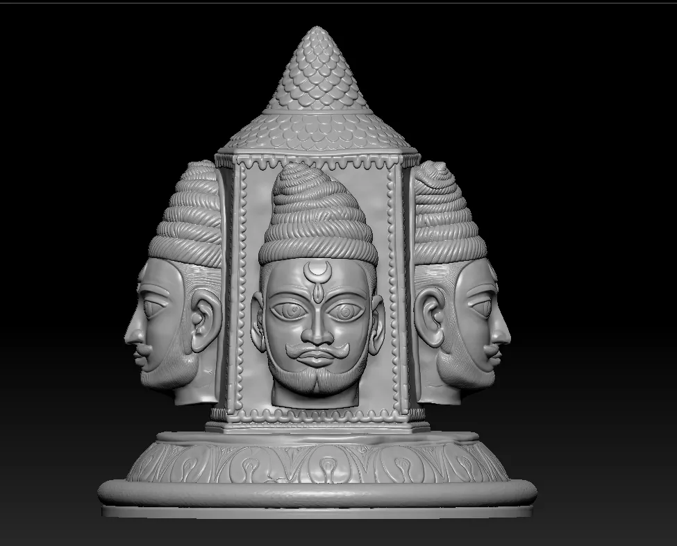 Lord Shiva Chaturmukha Mukhalingam 3D print model