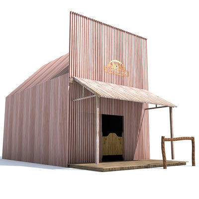 4 Western Styled Houses 3D model_11