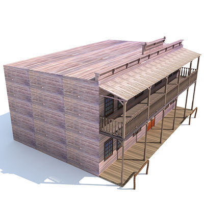 4 Western Styled Houses 3D model_10