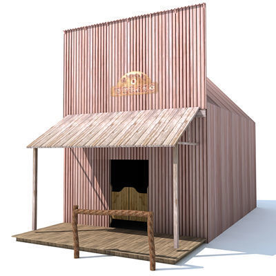 4 Western Styled Houses 3D model_9