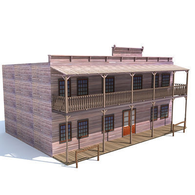 4 Western Styled Houses 3D model_6