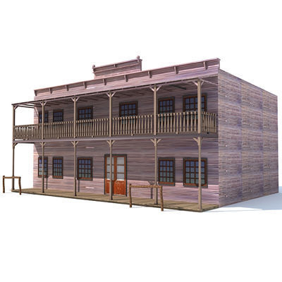 4 Western Styled Houses 3D model_1