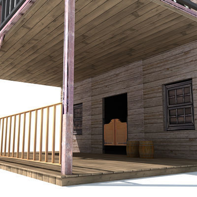 4 Western Styled Houses 3D model_13