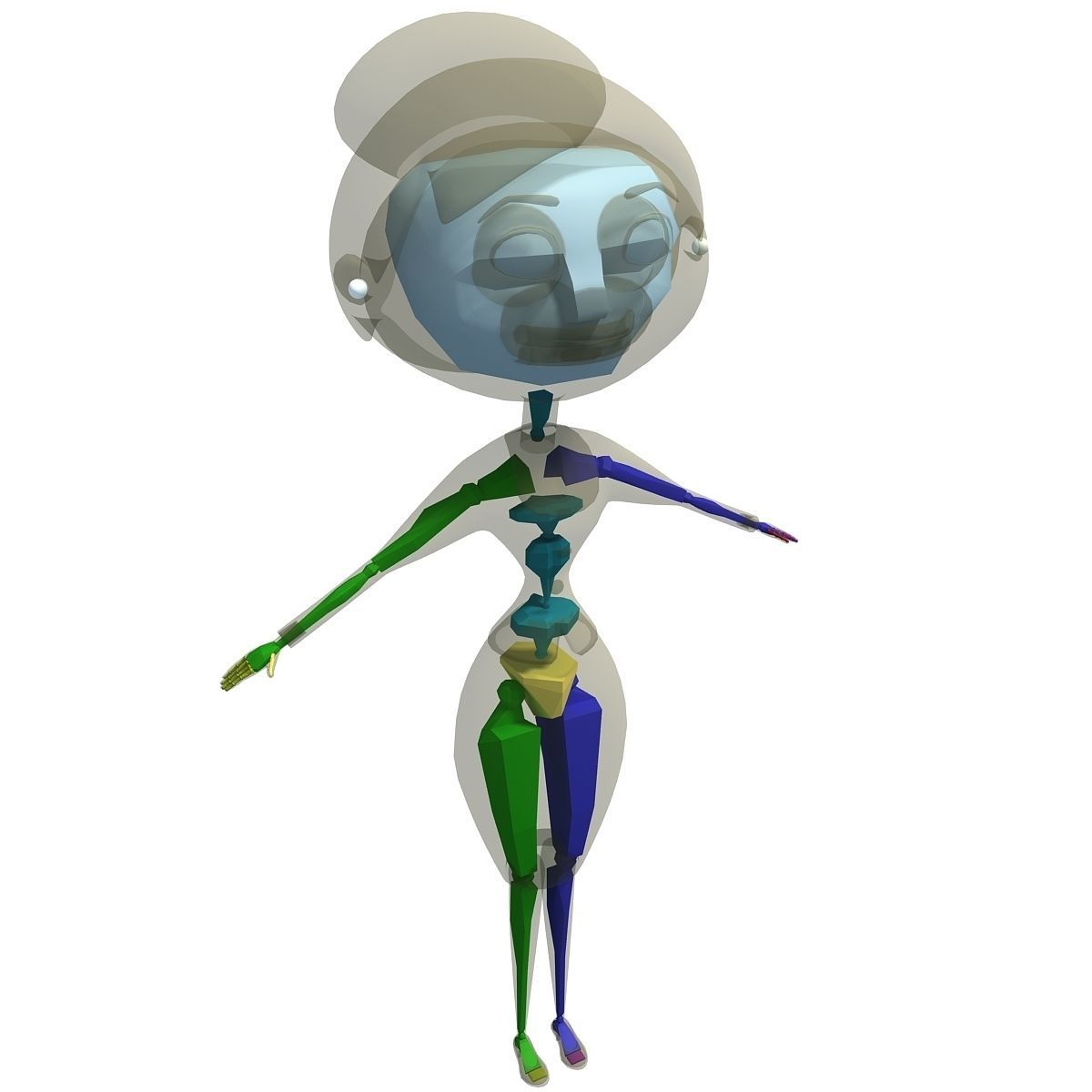 4 Rigged Cartoon Characters Models 3D model_35