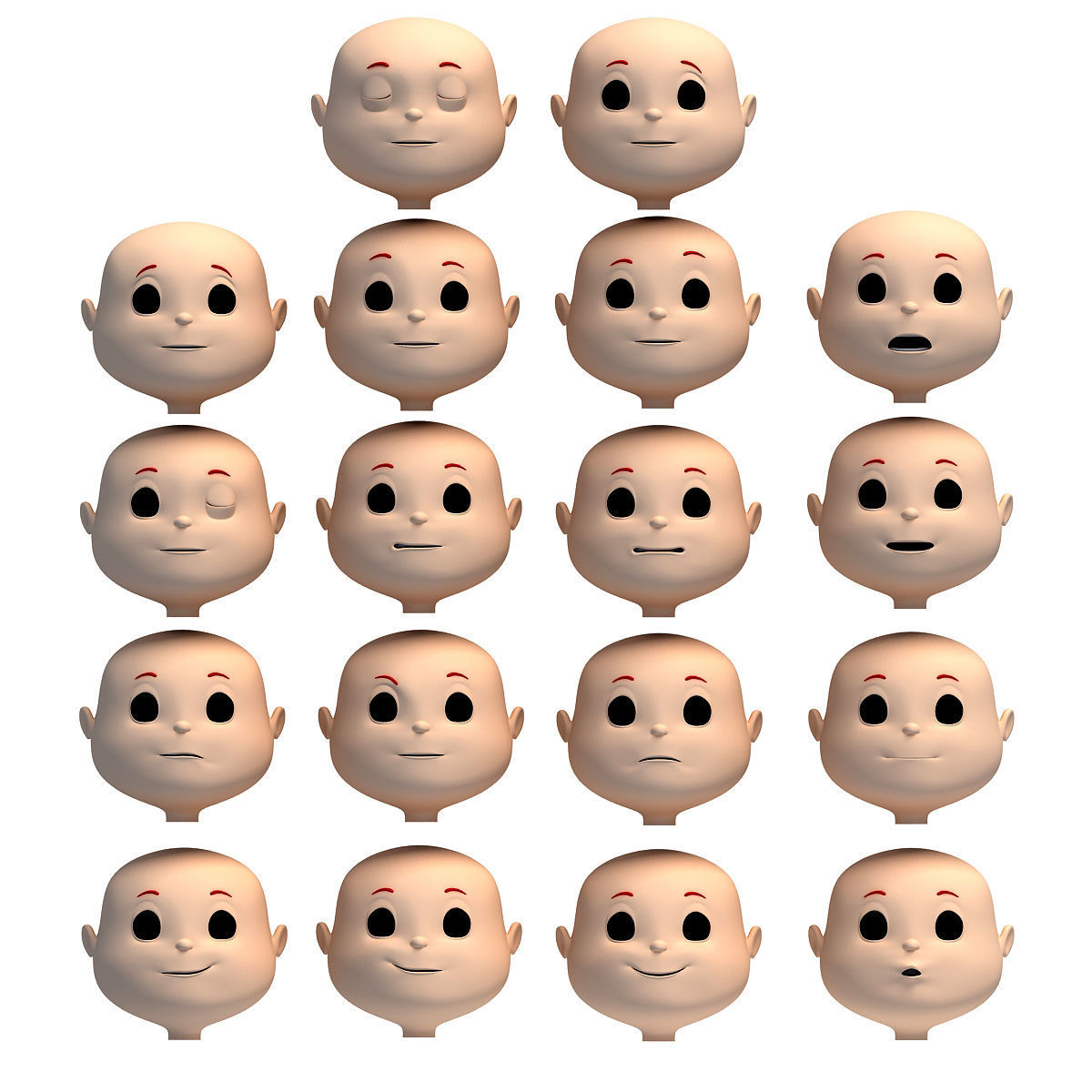 4 Rigged Cartoon Characters Models 3D model_9