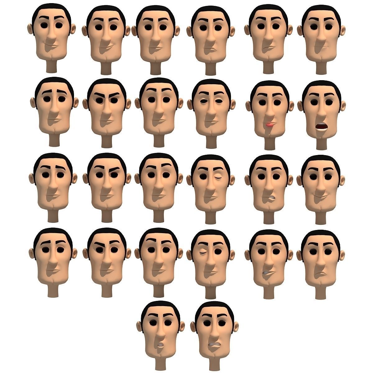 4 Rigged Cartoon Characters Models 3D model_19