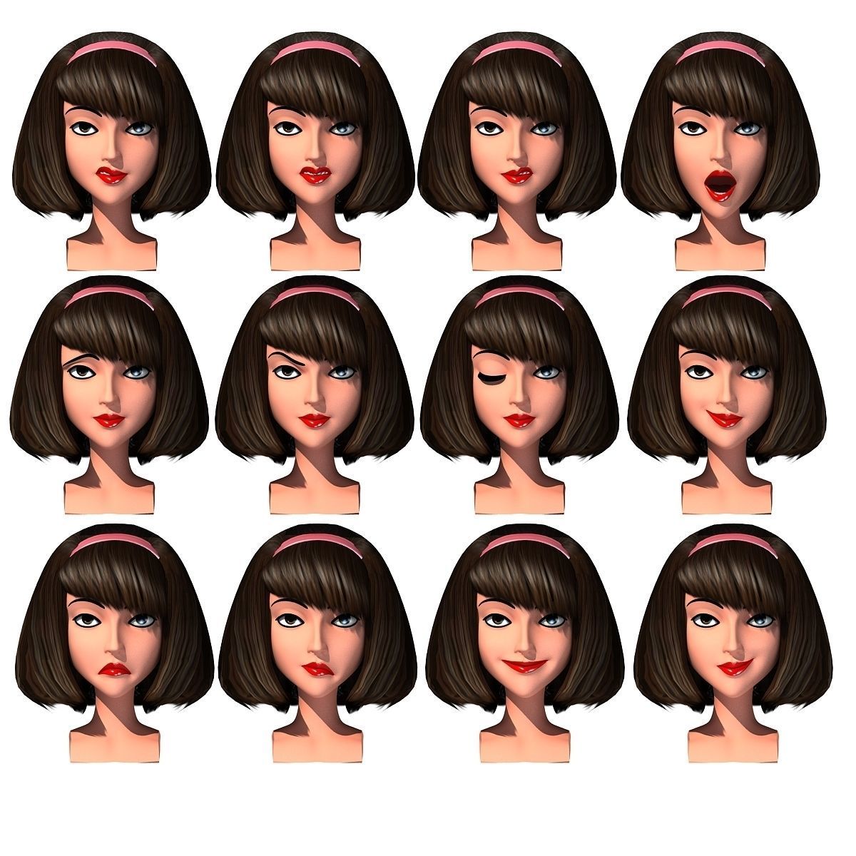 4 Rigged Cartoon Characters Models 3D model_5