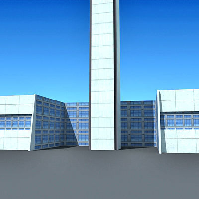 4 Airline Control Towers Low-poly 3D model_6