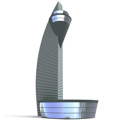 4 Airline Control Towers Low-poly 3D model_22