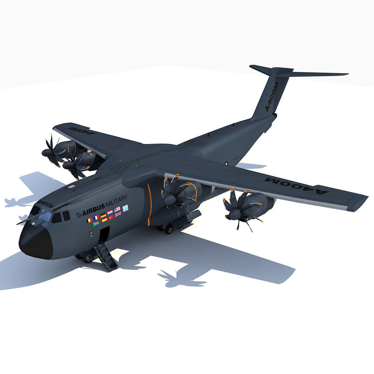 3D Military Aircraft Set of 4 3D model_46