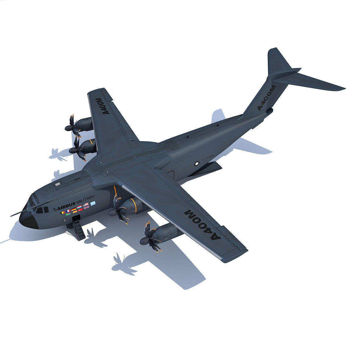 3D Military Aircraft Set of 4 3D model_12