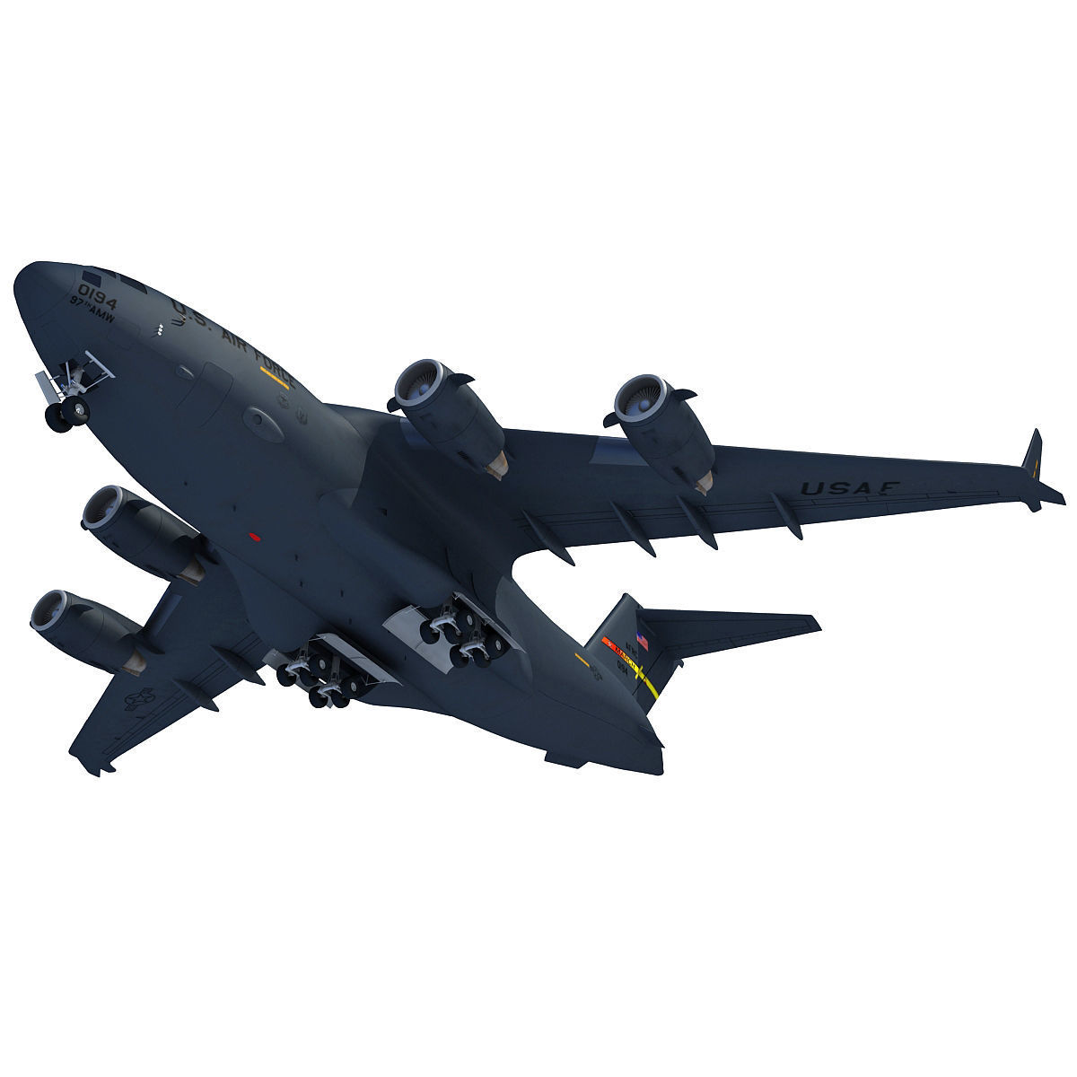 3D Military Aircraft Set of 4 3D model_1