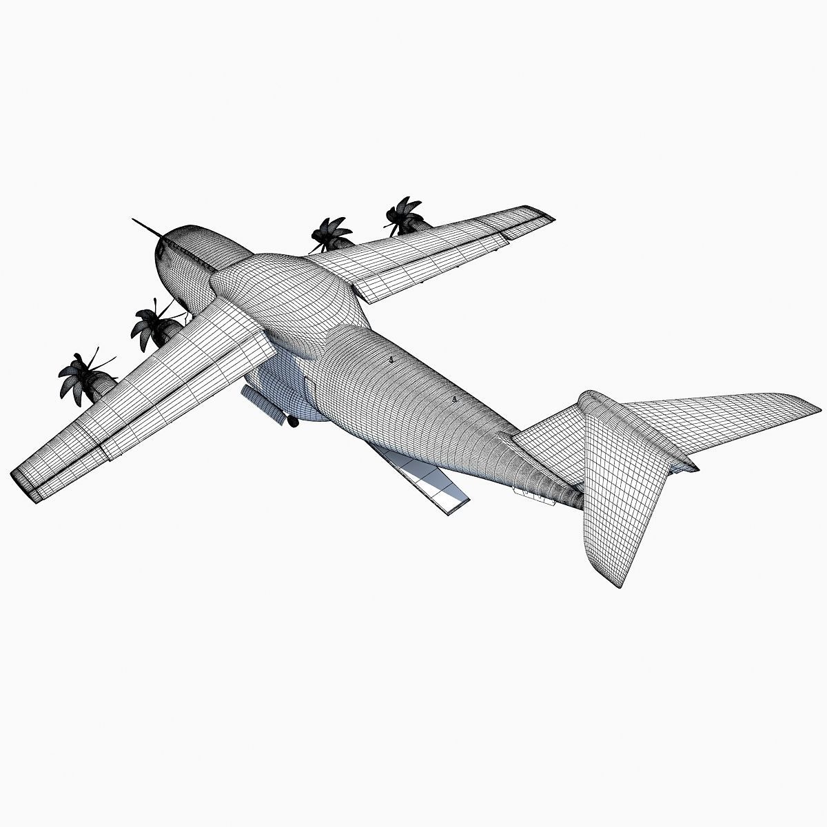 3D Military Aircraft Set of 4 3D model_35