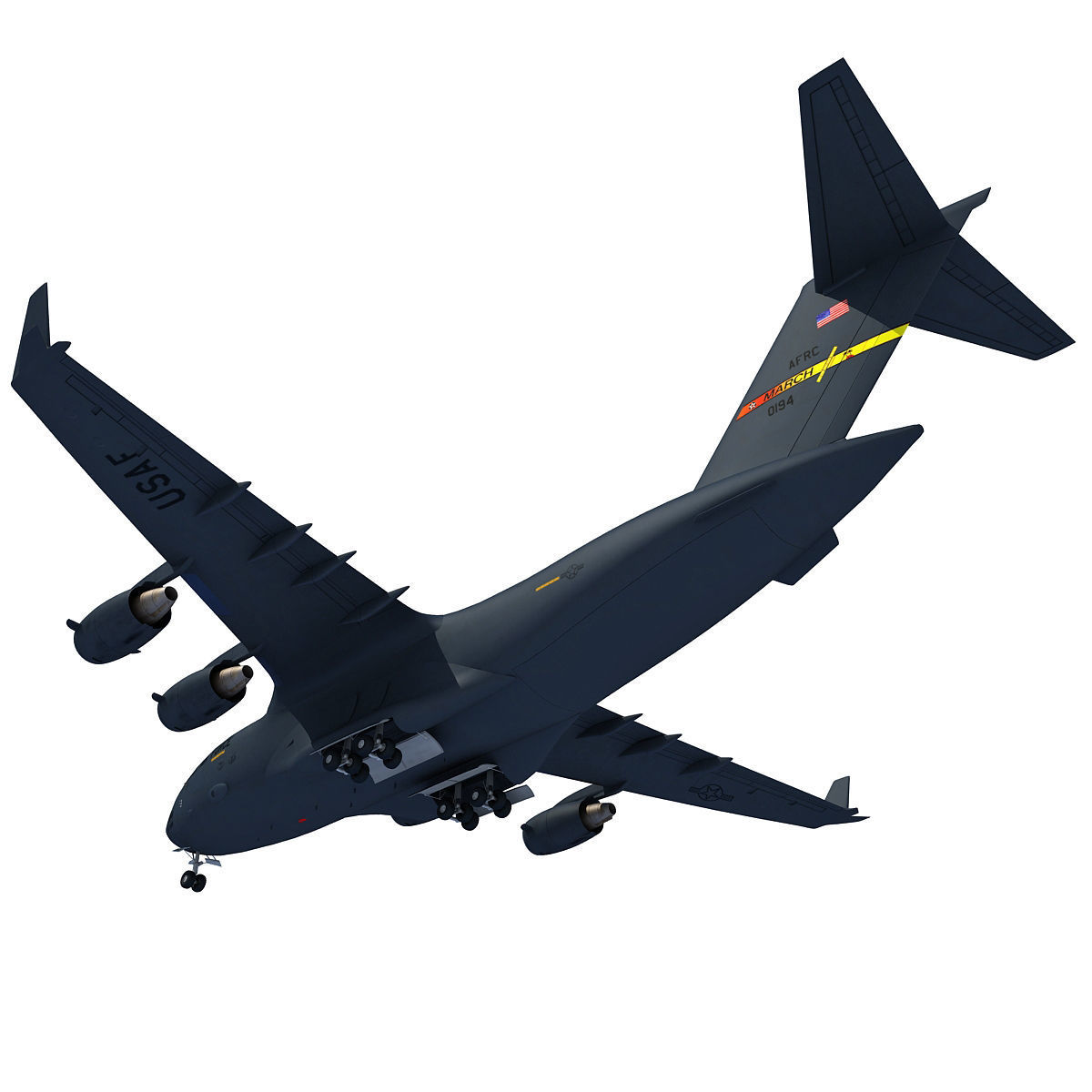 3D Military Aircraft Set of 4 3D model_14