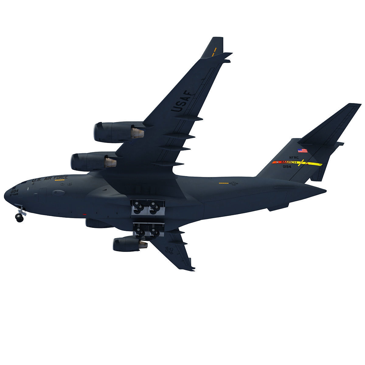 3D Military Aircraft Set of 4 3D model_9