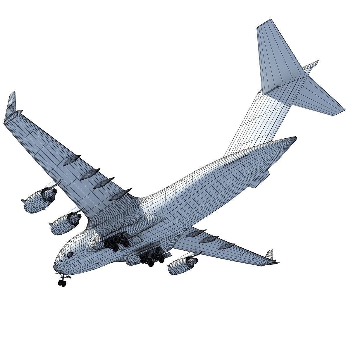 3D Military Aircraft Set of 4 3D model_52