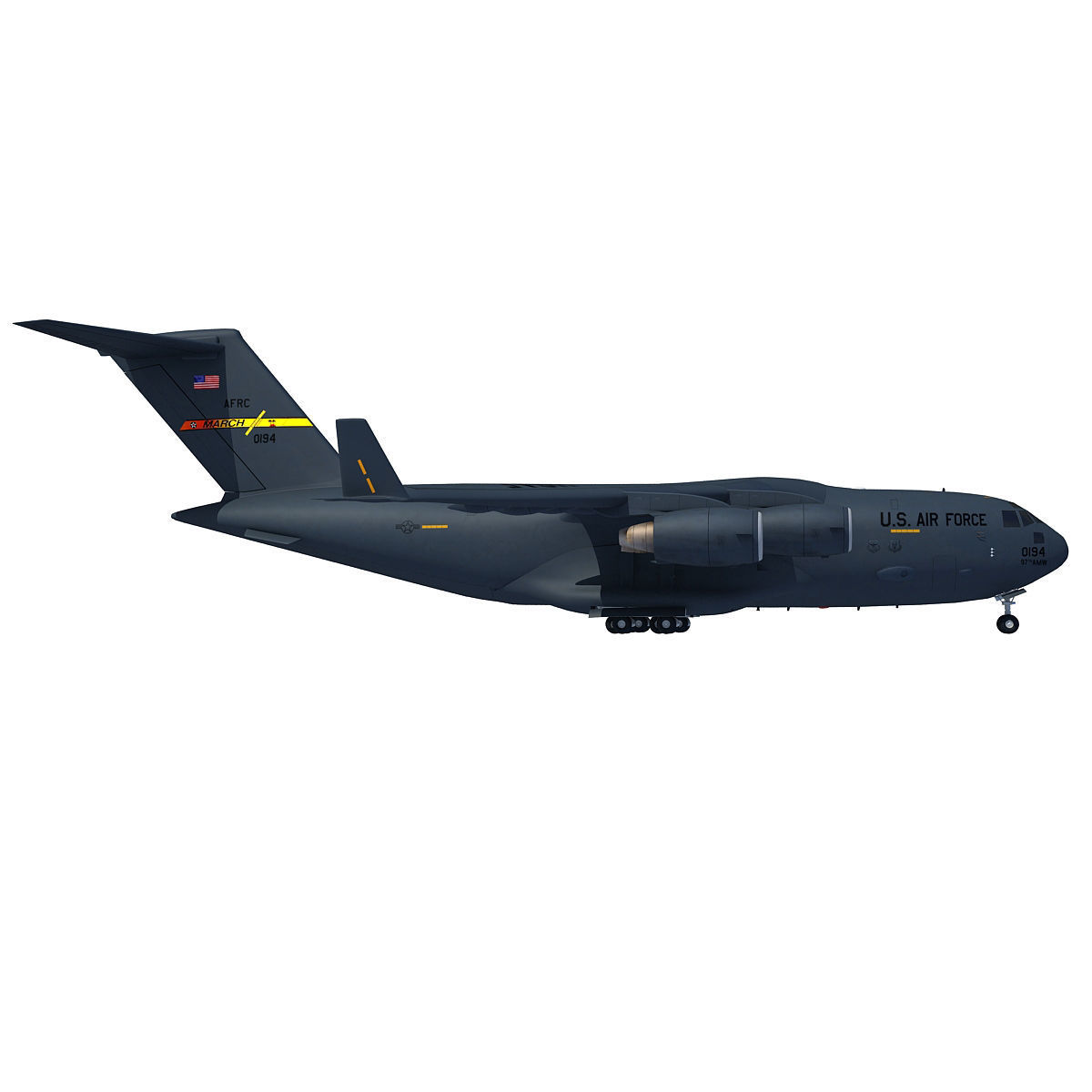 3D Military Aircraft Set of 4 3D model_4