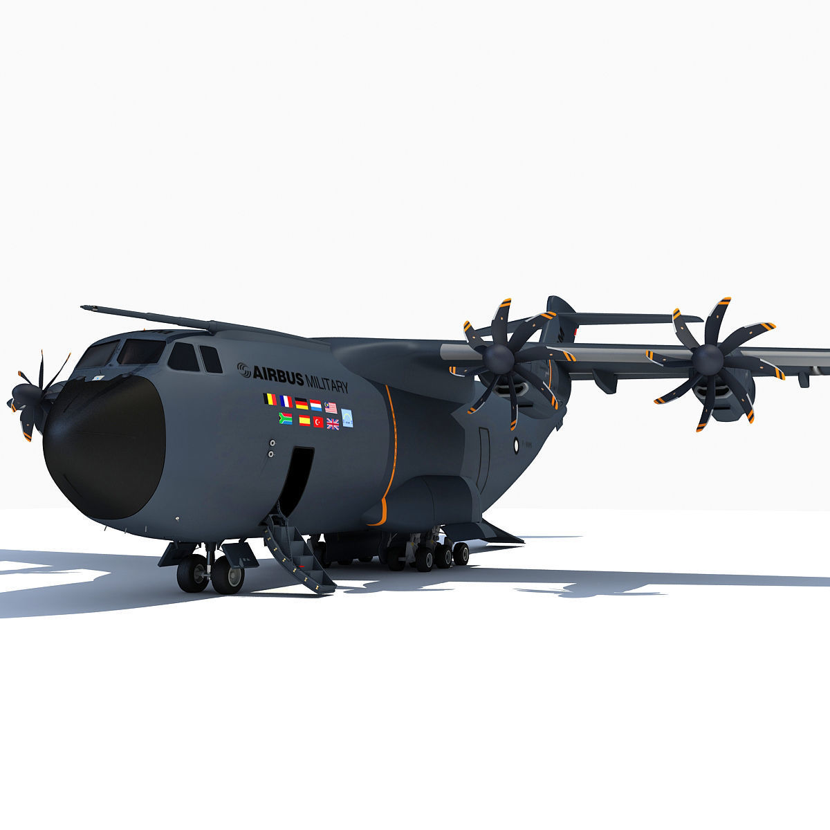 3D Military Aircraft Set of 4 3D model_10