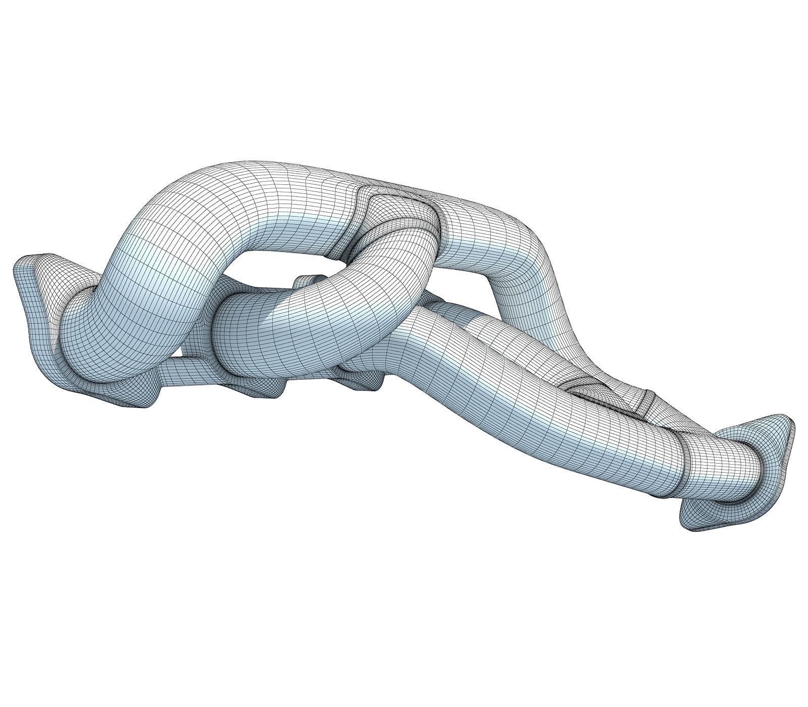 3D Exhaust Manifolds of Engine 633 3D model_8