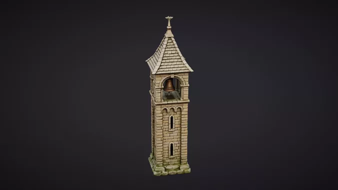 Stone Bell Tower - High Quality 3D Model