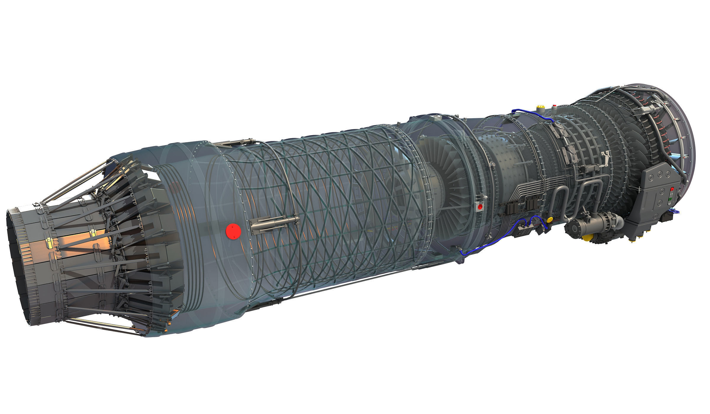 3D Military Turbofan Afterburning Engines 3D model_15